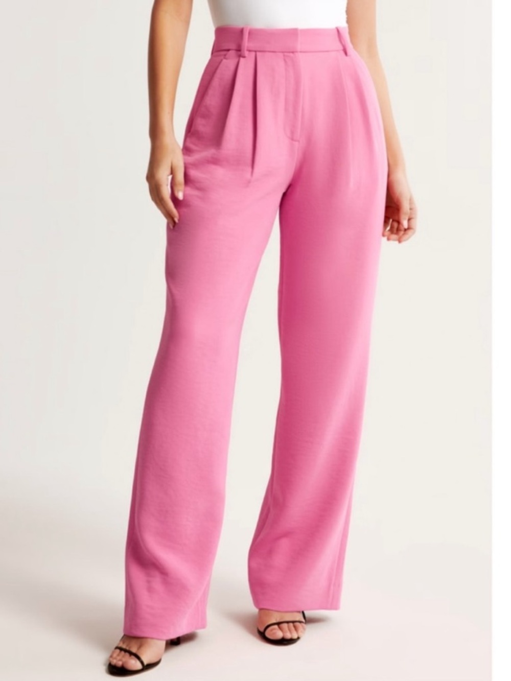 Abercrombie & Fitch pink pleated trousers pants 29/8 straight leg